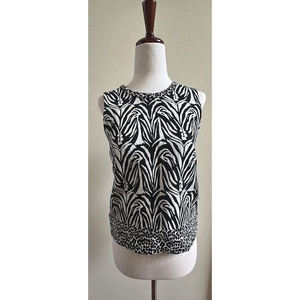 Nicholas Womens Tailored Animal Black & White Print  Size 4 made in Australia